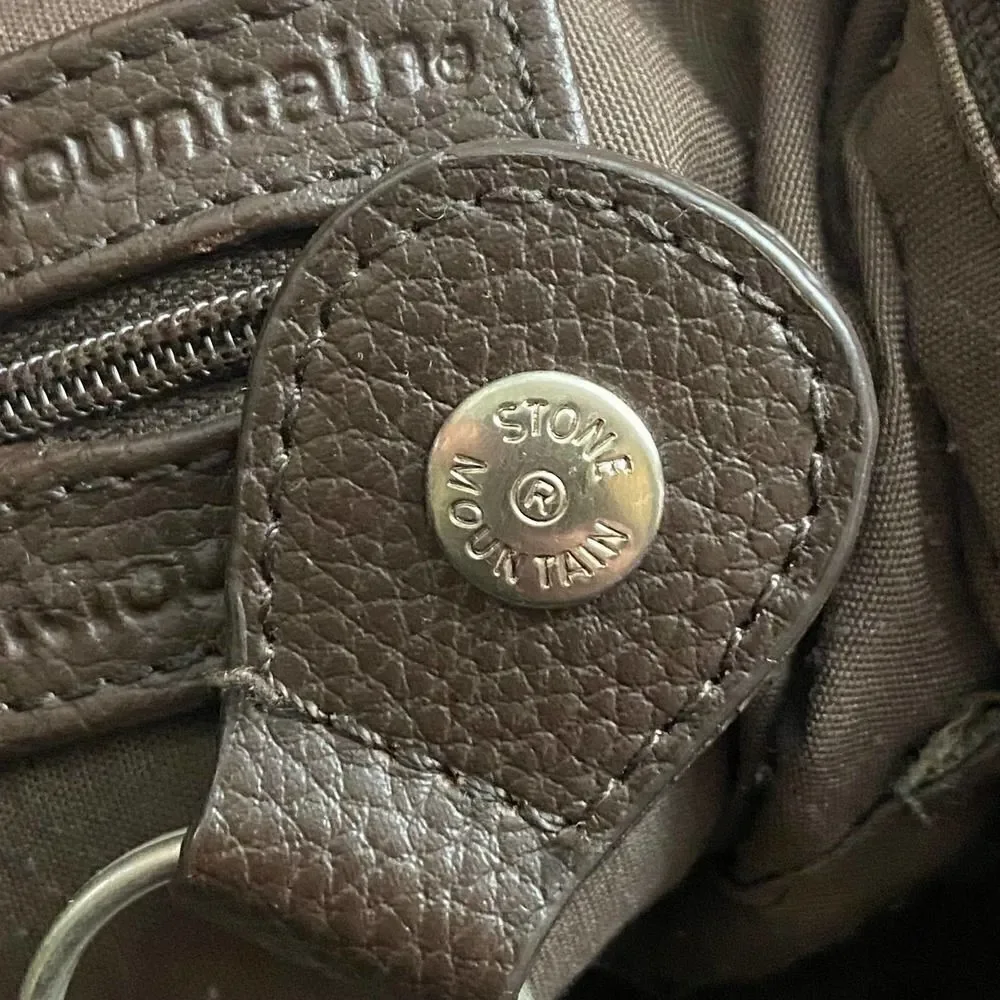Vintage Stone Mountain Brown Leather Shoulder Bag